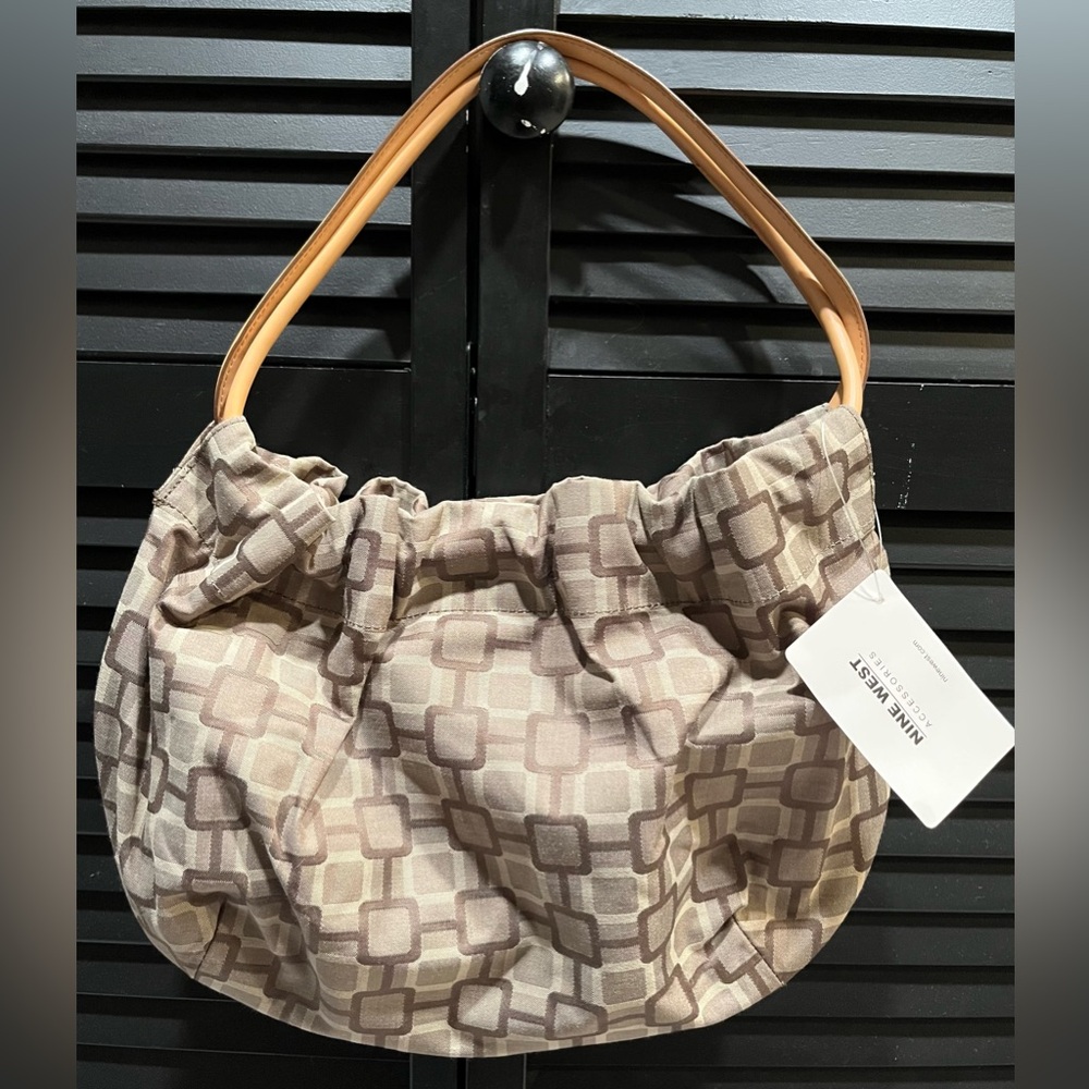 Nine West Tan Geometric Shoulder Bag